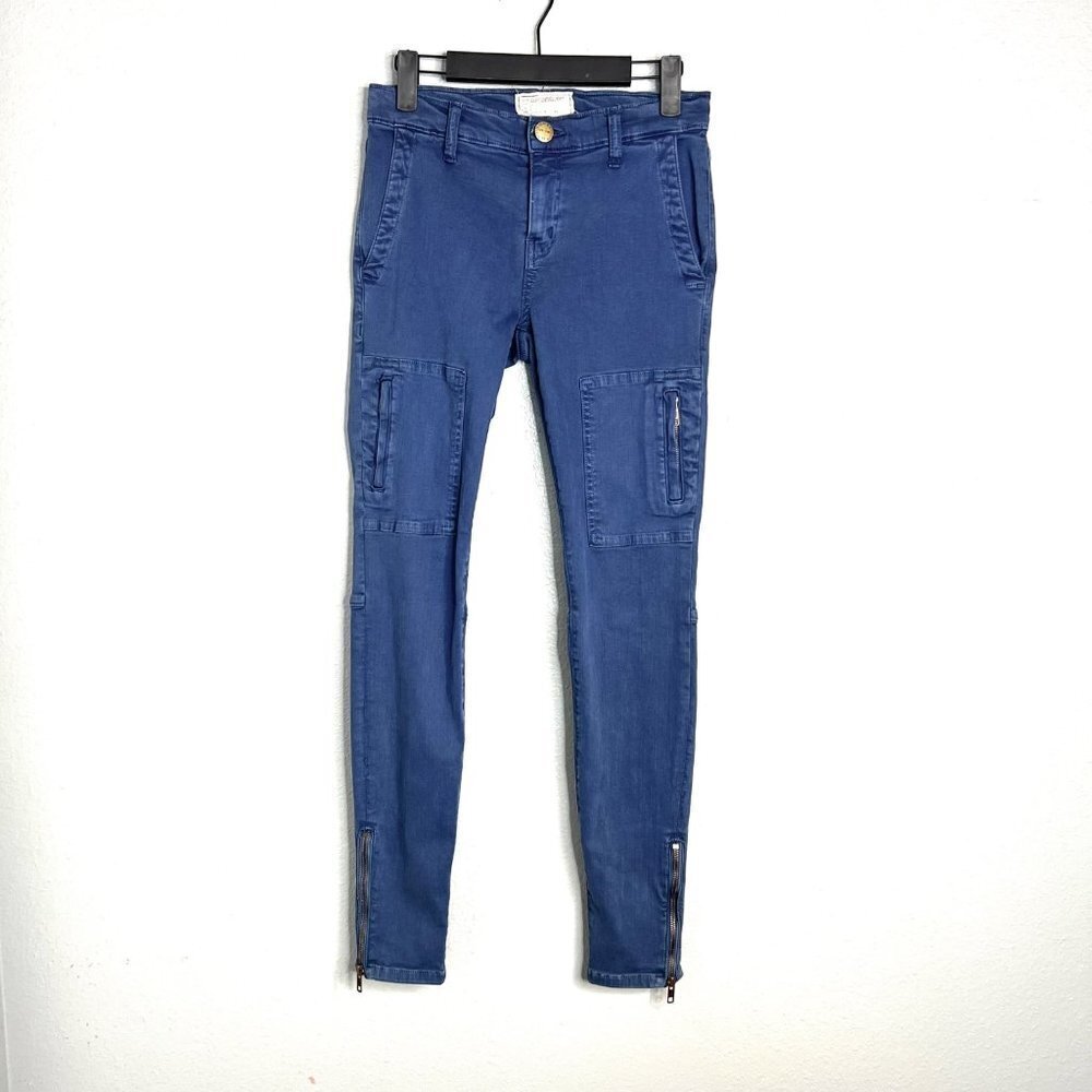 NWOT Current/Elliott Ankle Zip Skinny Ankle‎ Jeans Zip and Flap Pockets Blue 26
